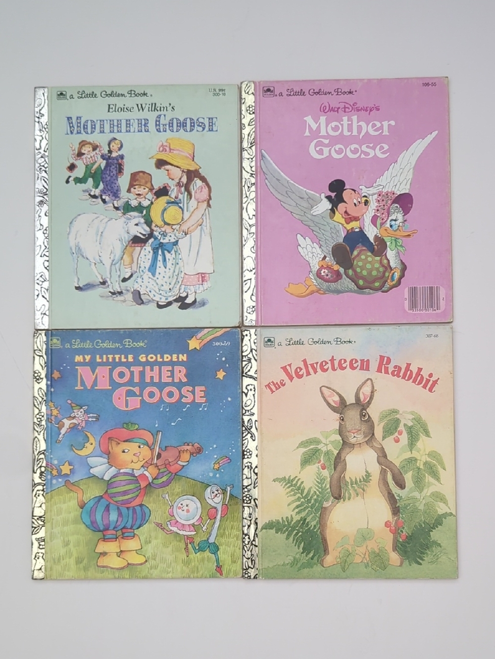 Bundle of 4 Little Golden Books Mother Goose & The Velveteen Rabbit